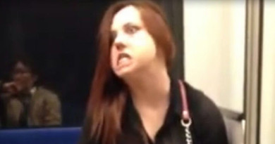 "Demon Posessed" Woman Attacks Stranger On Train!