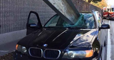 Driver Dodges Death When Large Metal Beam Pierces Windshield