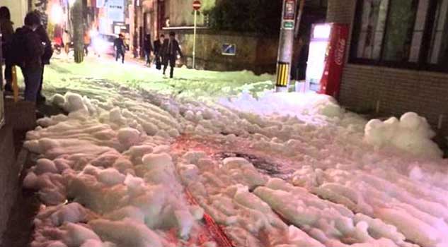 Mysterious Foam Covers Streets in Japan Following Earthquake